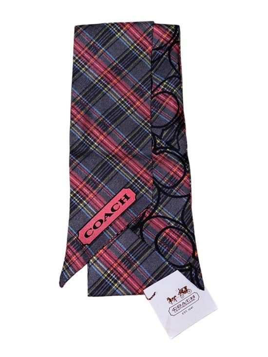 Coach Accessories - Coach Poppy Reversible Signature Tartan Plaid Silk Pony Scarf